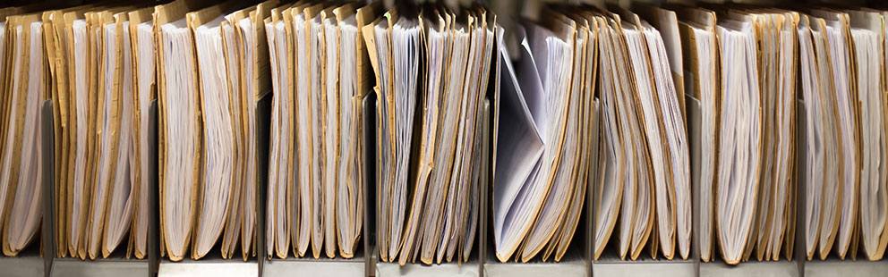 Organized filing folders, symbolizing structured business documentation and adherence to standards.