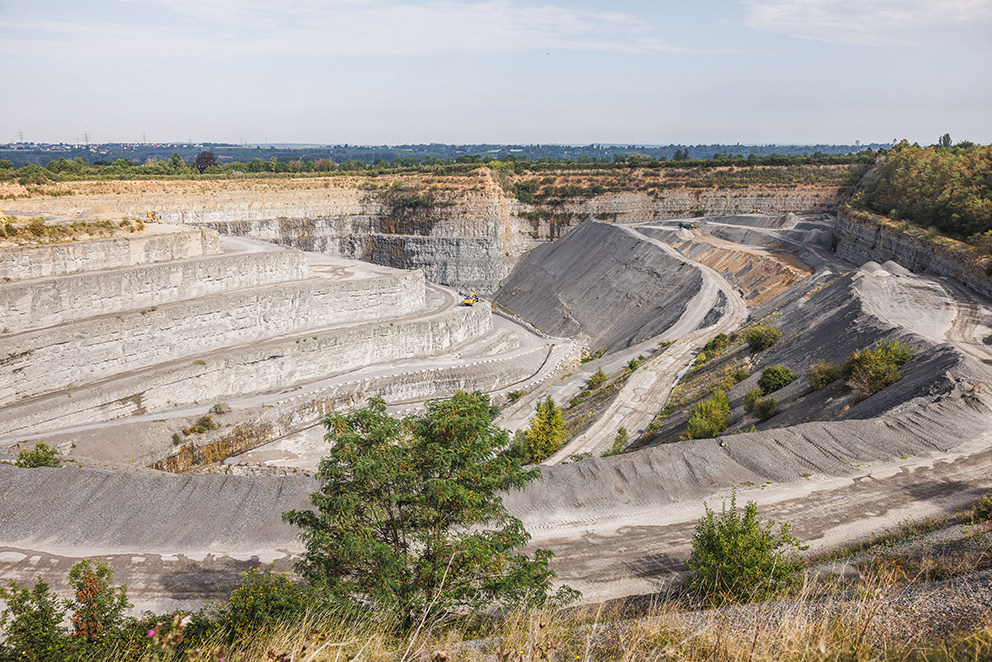 Zufahrtswege im Standort Talheim der bmk Steinbruchbetriebe.
