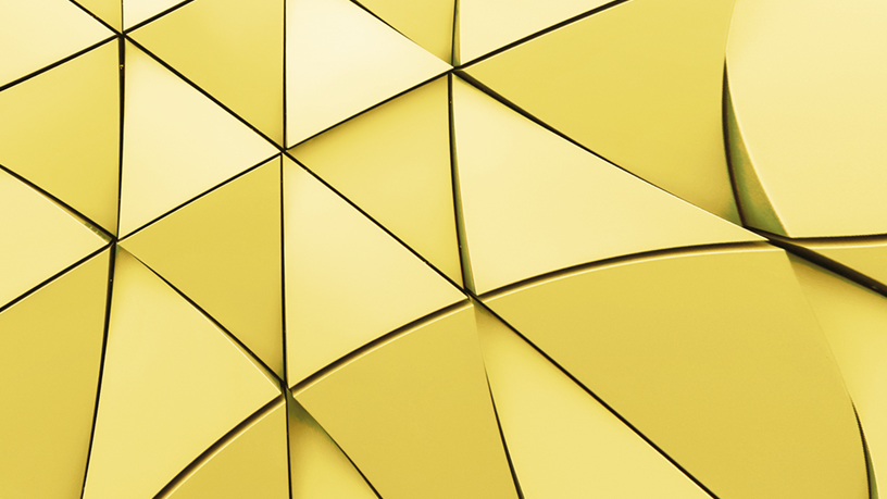 Gelbe geometrische Formen in einem modernen Muster.