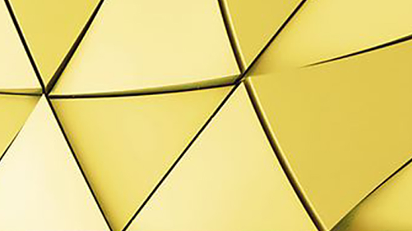 Gelbe geometrische Formen in einem modernen Muster.