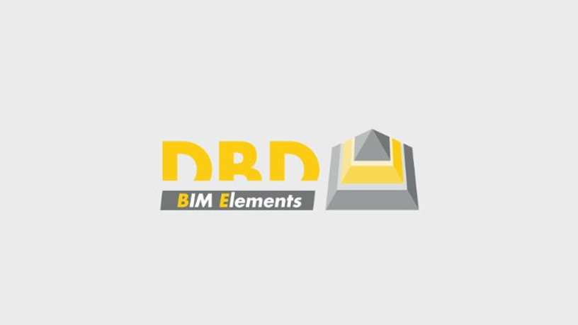 Logo "DBD BIM Elements" mit pyramidenförmigem Symbol.