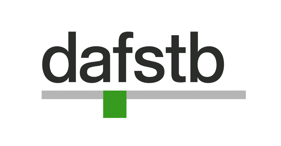 Logo des Deutschen Ausschusses für Stahlbeton (dafstb) mit grünem und grauem Balken.