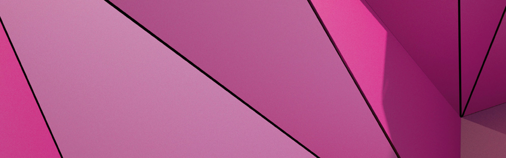 Abstrakte geometrische Flächen in pink, symbolisieren innovative Konzepte wie BIM-Implementierung.