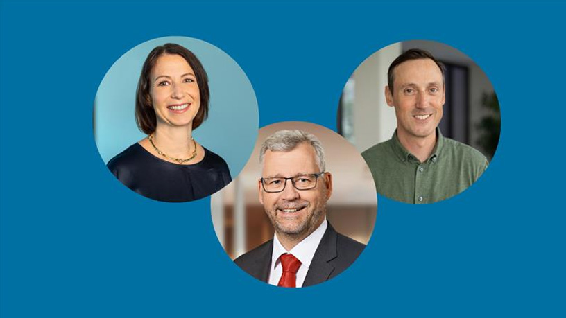 Collage mit Porträtfotos von Tanja Becker, Frank Bünting und Kristofer Proll (Mitglieder im DIN-Normenausschuss QM)